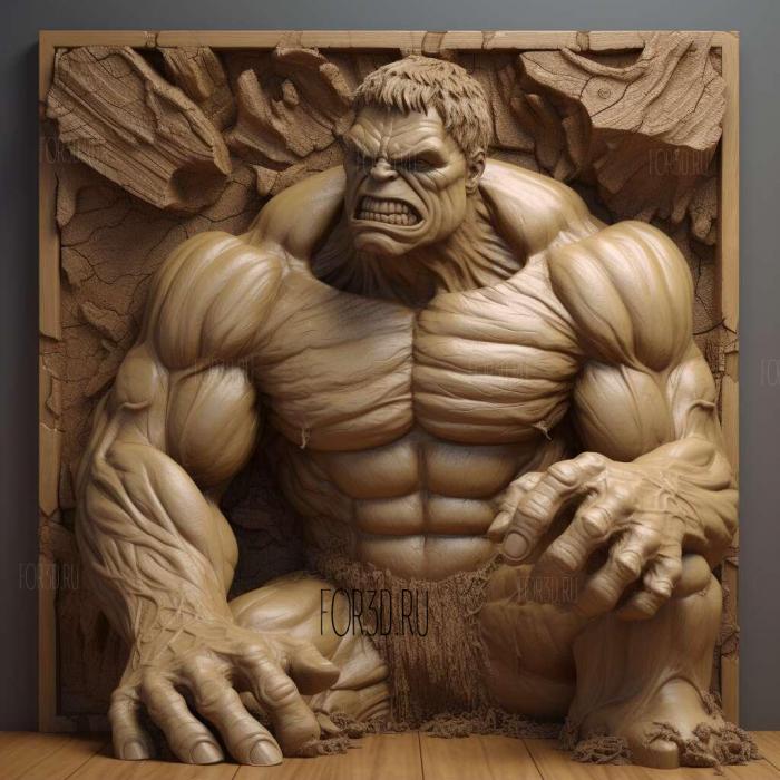 hulk 3d model 3 stl model for CNC